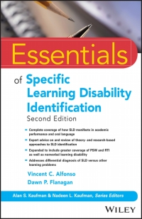 Cover image: Essentials of Specific Learning Disability Identification 2nd edition 9781119313847