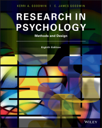 Cover image: Research in Psychology: Methods and Design 8th edition 9781119330448