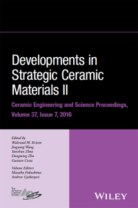 Imagen de portada: Developments in Strategic Ceramic Materials II: A Collection of Papers Presented at the 40th International Conference on Advanced Ceramics and Composites, January 24-29, 2016, Daytona Beach, Florida 1st edition 9781119321781