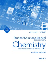 Cover image: Student Solutions Manual to Accompany Chemistry: The Molecular Nature of Matter 7th edition 9781118704943