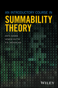 Cover image: An Introductory Course in Summability Theory 1st edition 9781119397694