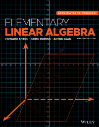 Cover image: Elementary Linear Algebra: Applications Version 12th edition 9781119282365
