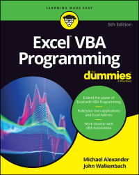 Cover image: Excel VBA Programming For Dummies 5th edition 9781119518174