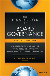 Imagen de portada: The Handbook of Board Governance: A Comprehensive Guide for Public, Private, and Not-for-Profit Board Members, 2nd Edition 2nd edition 9781119537168