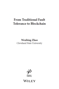 Cover image: From Traditional Fault Tolerance to Blockchain 1st edition 9781119681953