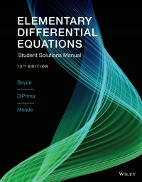 Cover image: Elementary Differential Equations, Student Solutions Manual 12th edition 9781119898290
