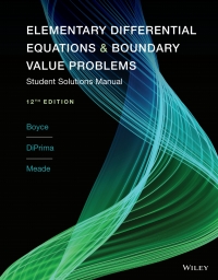 Cover image: Elementary Differential Equations and Boundary Value Problems, Student Solutions Manual 12th edition 9781119898313