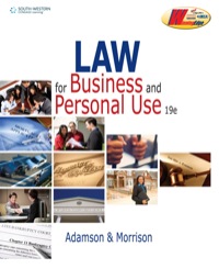 Cover image: Law for Business and Personal Use 19th edition 9780538496902