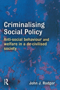 Cover image: Criminalising Social Policy 1st edition 9781843923275
