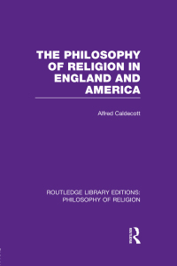 Titelbild: The Philosophy of Religion in England and America 1st edition 9780415822381