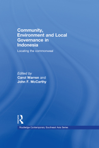 Titelbild: Community, Environment and Local Governance in Indonesia 1st edition 9780415541091