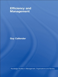 Cover image: Efficiency and Management 1st edition 9780415541237
