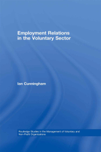 Cover image: Employment Relations in the Voluntary Sector 1st edition 9781138968721