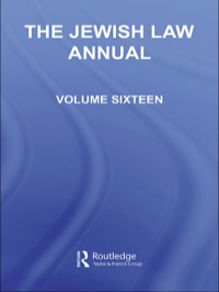 Imagen de portada: The Jewish Law Annual Volume 16 1st edition 9781138973800