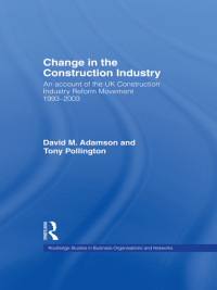 Imagen de portada: Change in the Construction Industry 1st edition 9780415646475