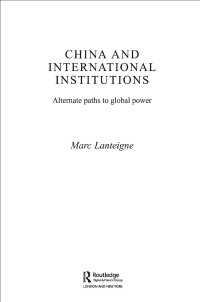 表紙画像: China and International Institutions 1st edition 9780415365840