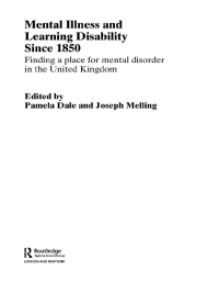 Cover image: Mental Illness and Learning Disability since 1850 1st edition 9780415364911