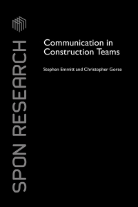 Imagen de portada: Communication in Construction Teams 1st edition 9781138971189