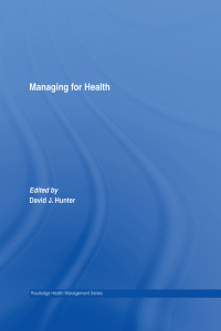 Cover image: Managing for Health 1st edition 9780415363457