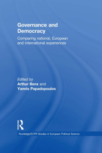 Imagen de portada: Governance and Democracy 1st edition 9780415459976
