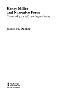 Titelbild: Henry Miller and Narrative Form 1st edition 9780415360265