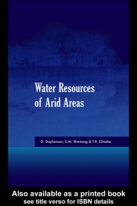 Cover image: Water Resources of Arid Areas 1st edition 9780415359139