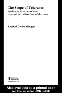 Omslagafbeelding: The Scope of Tolerance 1st edition 9780415357579