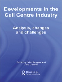 Imagen de portada: Developments in the Call Centre Industry 1st edition 9780415511483