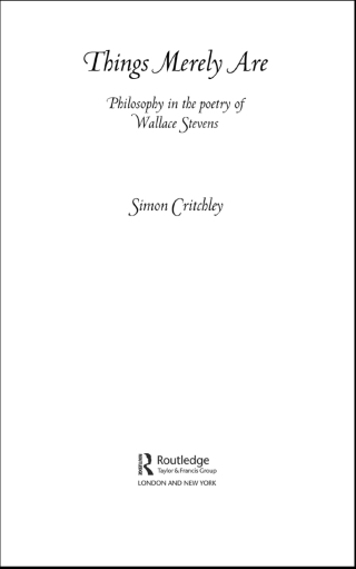 Cover image: Things Merely Are 1st edition 9780415356305