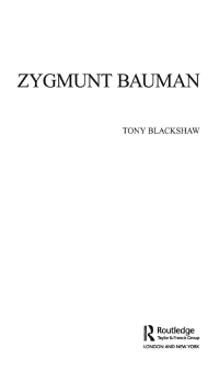 Imagen de portada: Zygmunt Bauman 1st edition 9780415355049