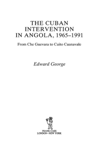 Immagine di copertina: The Cuban Intervention in Angola, 1965-1991 1st edition 9780415647106