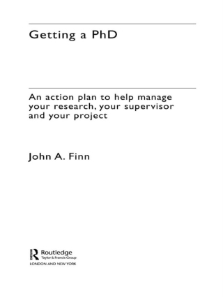 Cover image: Getting a PhD 1st edition 9780415344982