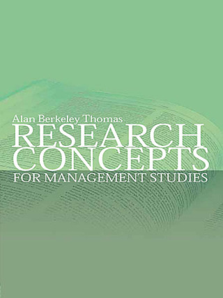 Imagen de portada: Research Concepts for Management Studies 1st edition 9780415341912