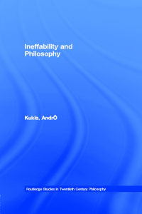 Imagen de portada: Ineffability and Philosophy 1st edition 9780415339704