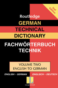 Cover image: German Technical Dictionary (Volume 2) 2nd edition 9780415335874