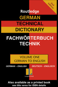 Cover image: German Technical Dictionary (Volume 1) 2nd edition 9780415335867