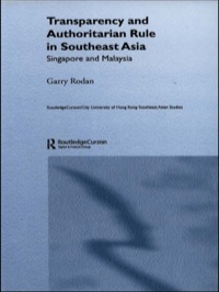 Cover image: Transparency and Authoritarian Rule in Southeast Asia 1st edition 9780415374163