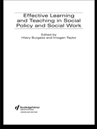 Omslagafbeelding: Effective Learning and Teaching in Social Policy and Social Work 1st edition 9780415334952