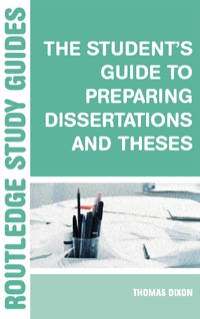 Cover image: The Student's Guide to Preparing Dissertations and Theses 1st edition 9780415334860