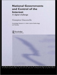 Imagen de portada: National Governments and Control of the Internet 1st edition 9780415331364