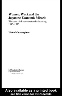 Immagine di copertina: Women, Work and the Japanese Economic Miracle 1st edition 9780415328050