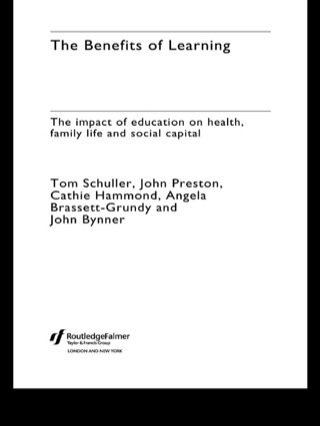 Cover image: The Benefits of Learning 1st edition 9780415328012