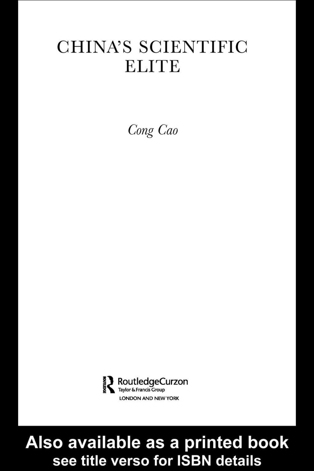 China’s Scientific Elite 1st Edition