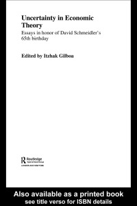 Titelbild: Uncertainty in Economic Theory 1st edition 9780415324946