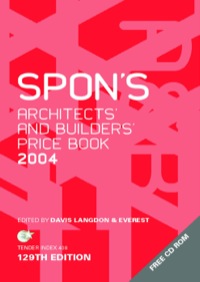 表紙画像: Spon's Architects' and Builders' Price Book 2004 127th edition 9780415323659