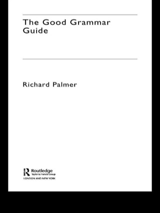 Imagen de portada: The Good Grammar Guide 1st edition 9780415312264