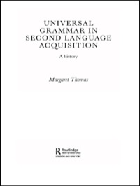 Imagen de portada: Universal Grammar in Second-Language Acquisition 1st edition 9780415654692