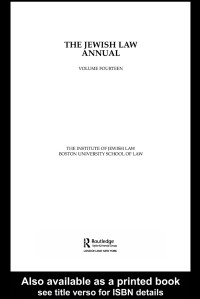 Cover image: The Jewish Law Annual Volume 14 1st edition 9780415309134