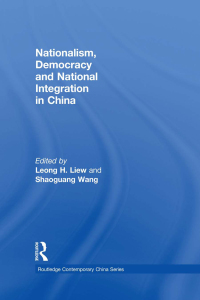 Cover image: Nationalism, Democracy and National Integration in China 1st edition 9780415307505