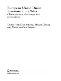Cover image: European Union Direct Investment in China 1st edition 9780415303774